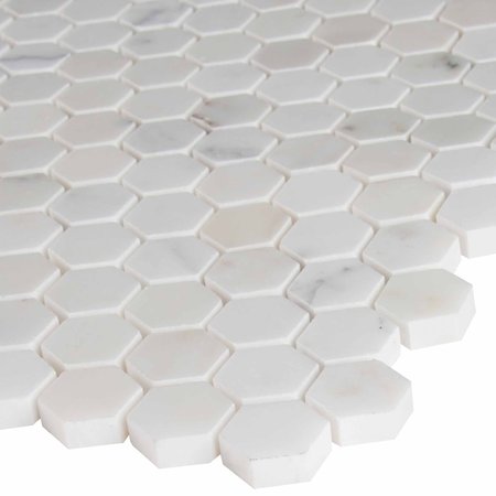 Msi Calacatta Gold Hexagon 12 In. X 12 In. Polished Marble Mesh-Mounted Mosaic Tile, 10PK ZOR-MD-0171